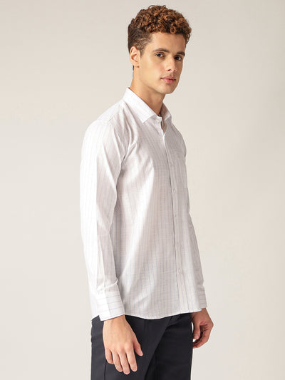White & Blue: PinStripes Formal Shirt