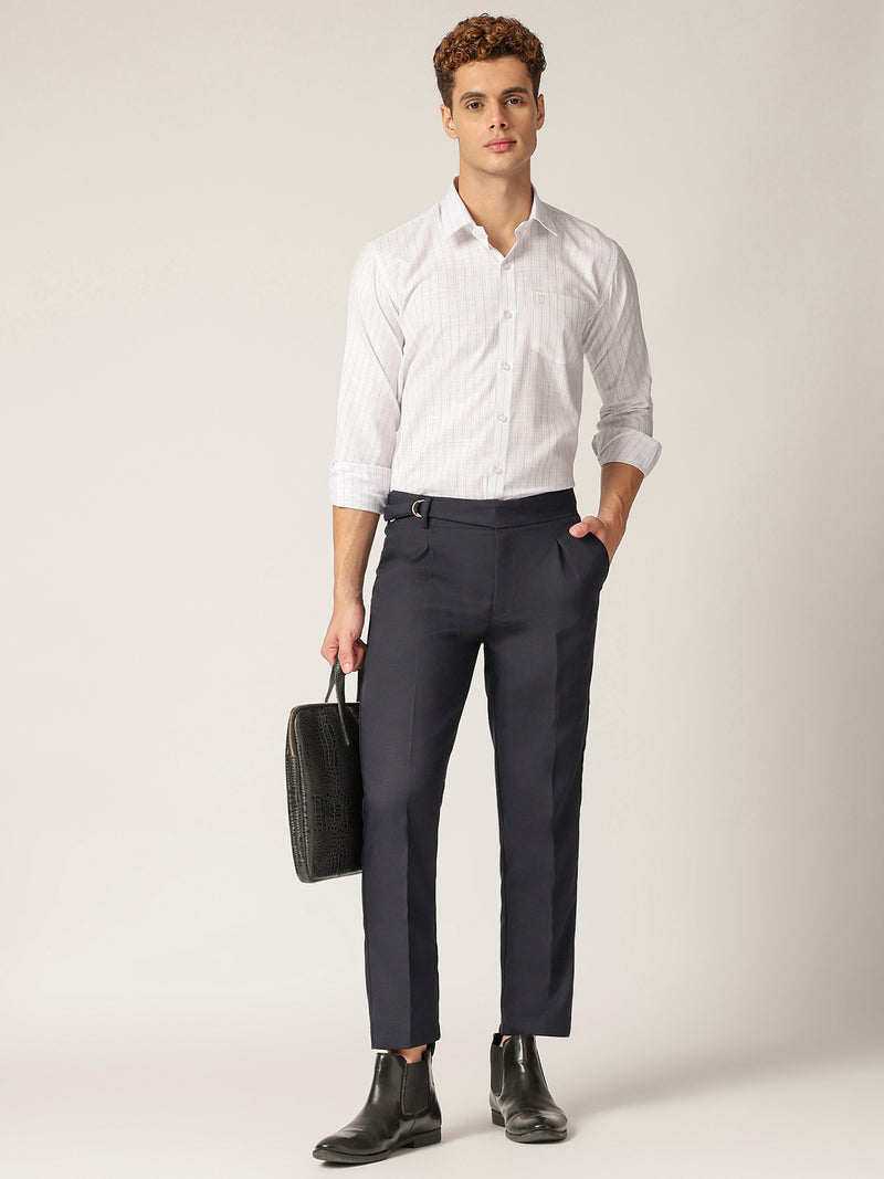 White & Blue: PinStripes Formal Shirt