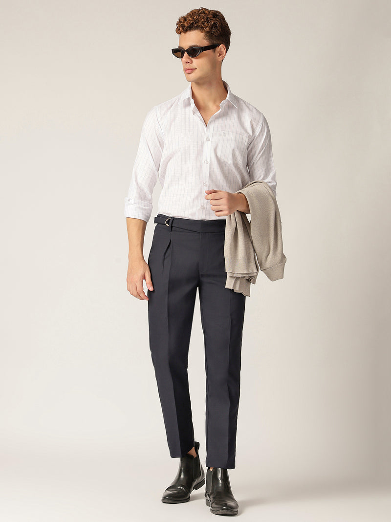 White & Blue: PinStripes Formal Shirt