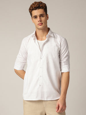 White & Black: PinStripes Formal Shirt