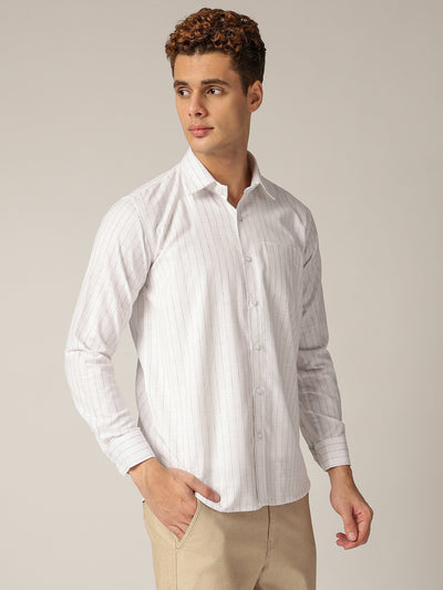 White & Black: PinStripes Formal Shirt