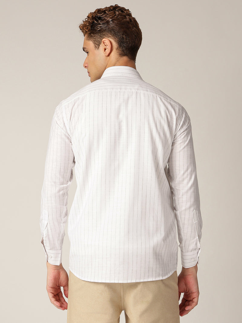 White & Black: PinStripes Formal Shirt