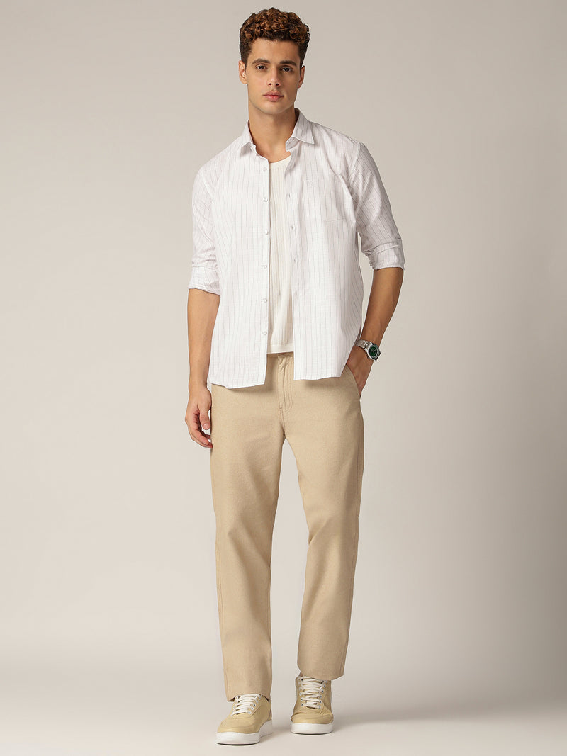 White & Black: PinStripes Formal Shirt