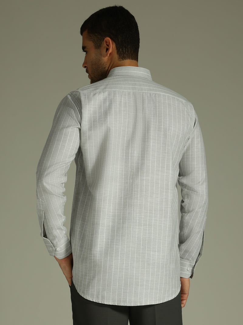 Mint Green & White: Vertical Stripes Formal Shirt
