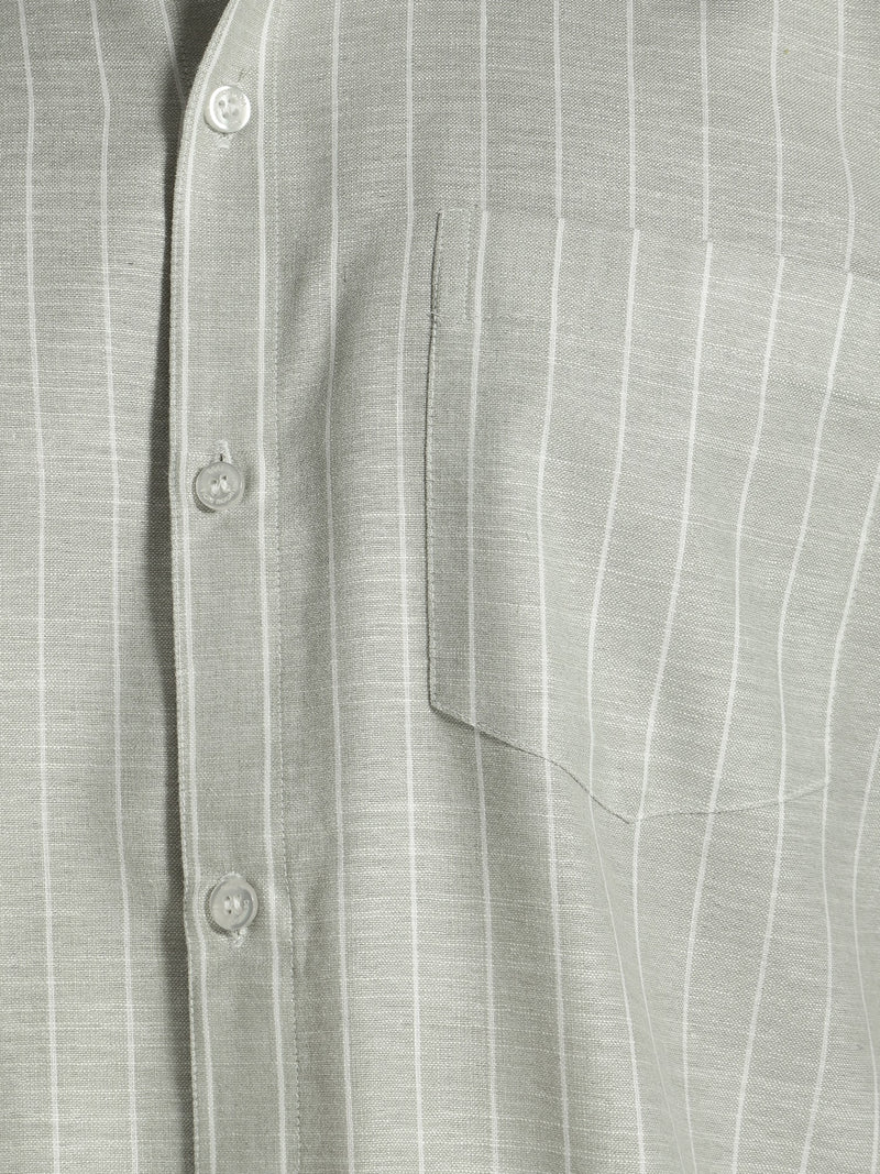 Mint Green & White: Vertical Stripes Formal Shirt
