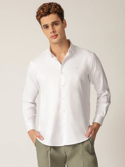 White: Premium Party Wear Formal Satin Shirt