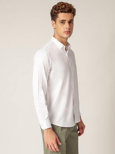 White: Premium Party Wear Formal Satin Shirt