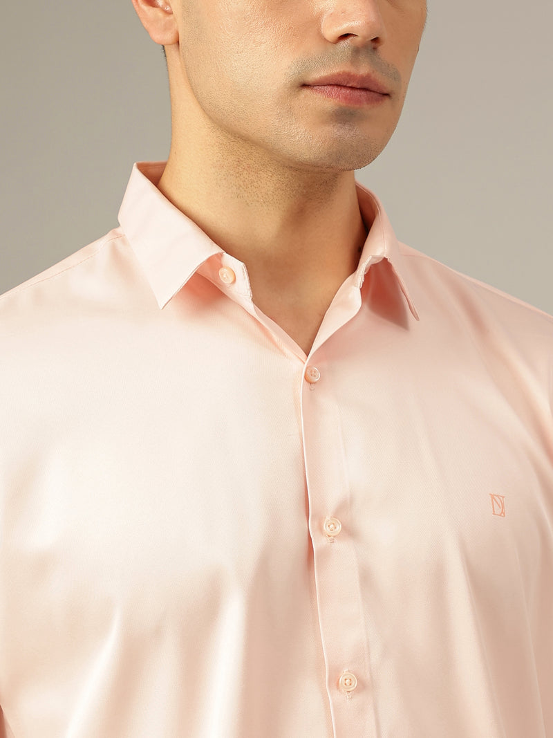 Peach: Premium Party Wear Formal Satin Shirt