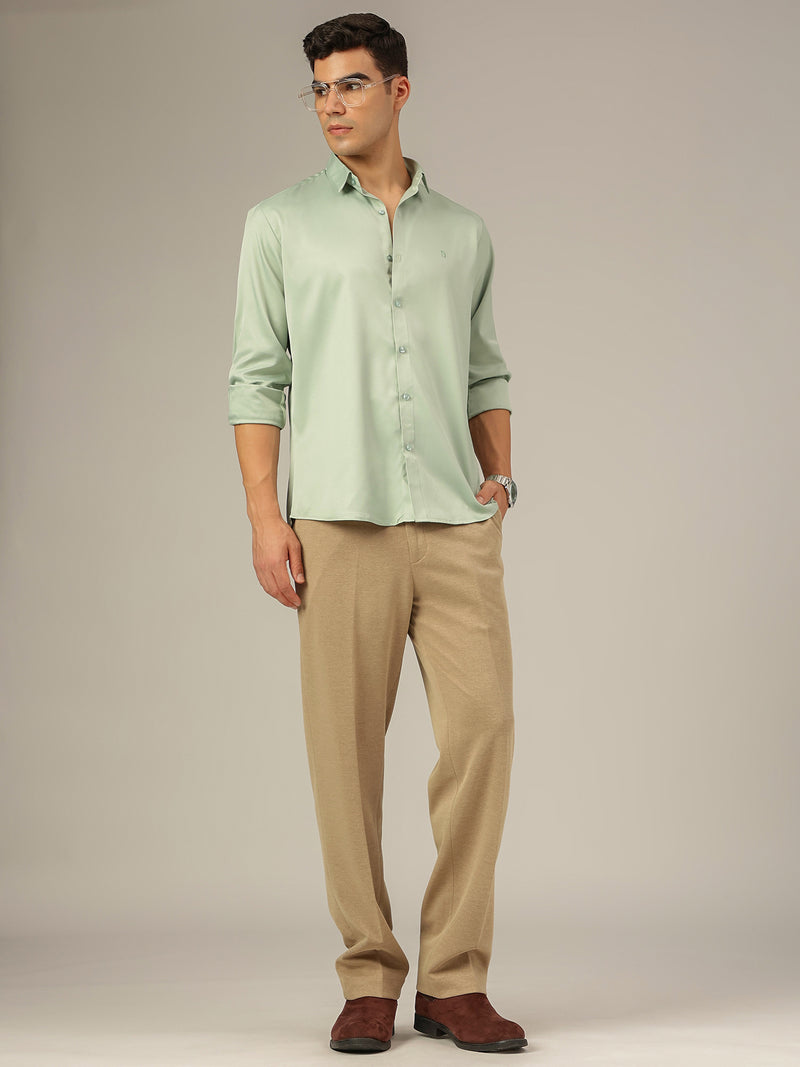 Light Green: Premium Party Wear Formal Satin Shirt