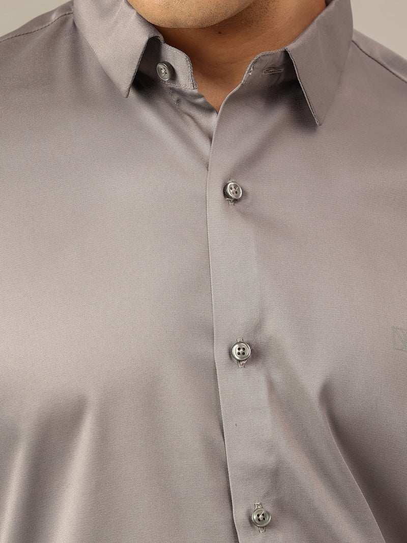 Grey: Premium Party Wear Formal Satin Shirt