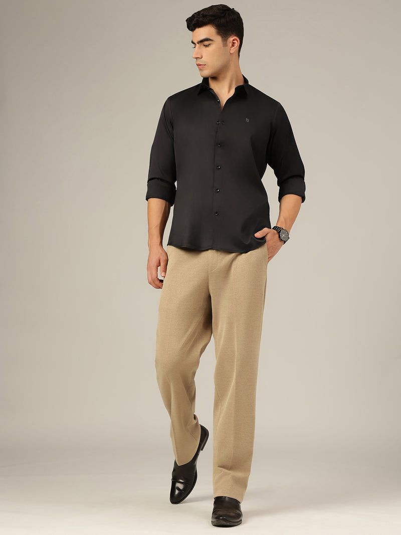 Black: Premium Party Wear Formal Satin Shirt