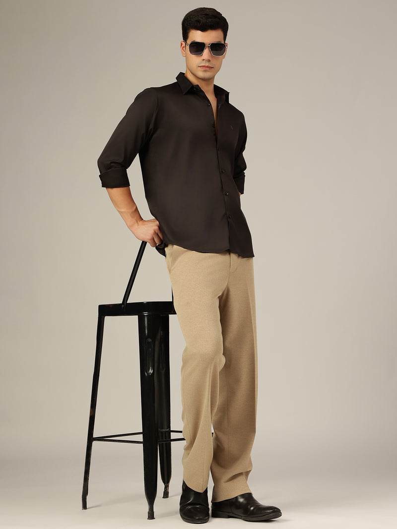Black: Premium Party Wear Formal Satin Shirt
