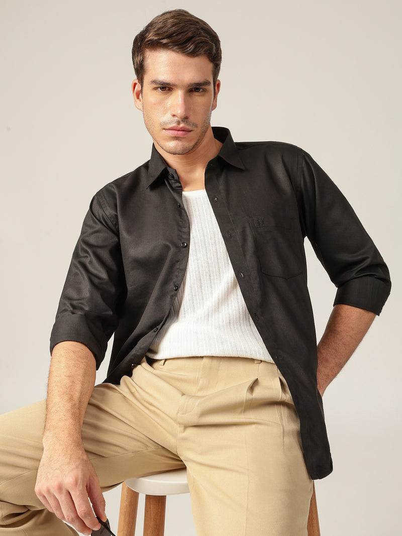 Black: Party Wear Formal Shirt