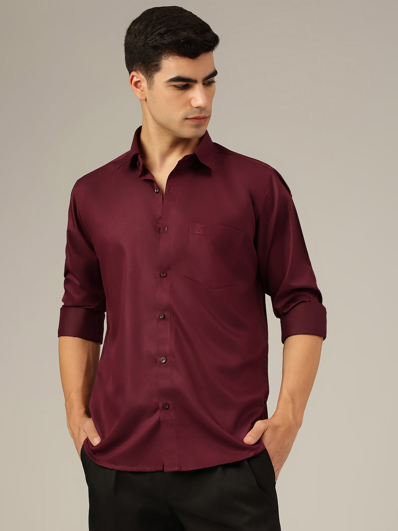 Maroon: Party Wear Formal Shirt