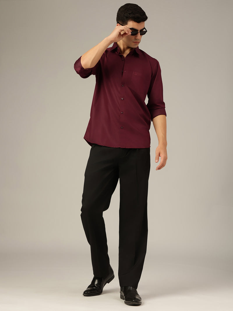 Maroon: Party Wear Formal Shirt