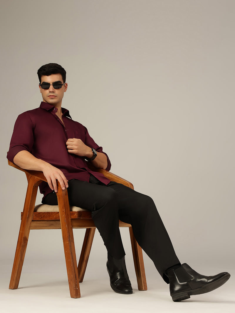 Maroon: Party Wear Formal Shirt