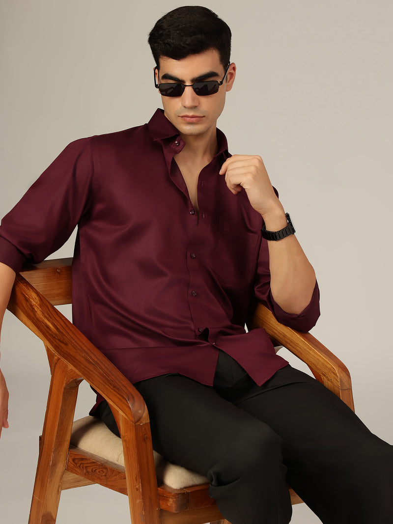 Maroon: Party Wear Formal Shirt