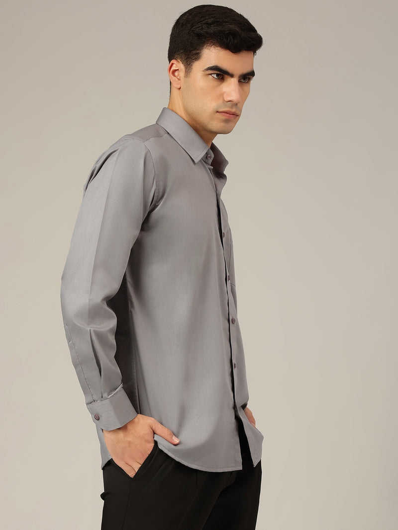 Dark Grey: Party Wear Formal Shirt