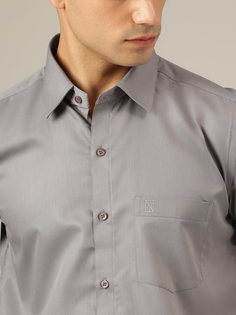 Dark Grey: Party Wear Formal Shirt