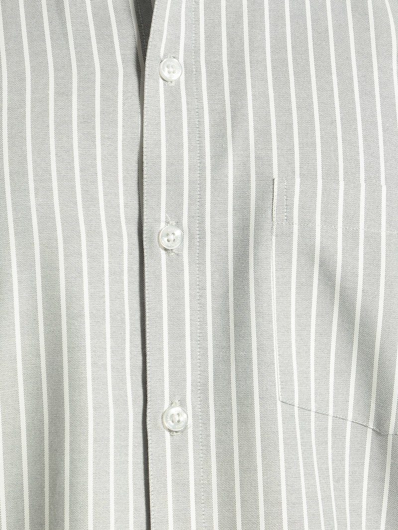 Grey & White: Vertical Stripes Formal Shirt