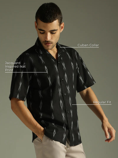 Cuban Collar Embroidered Shirt