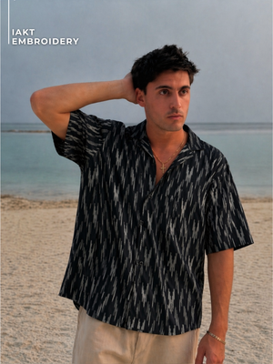 Cuban Collar Embroidered Shirt