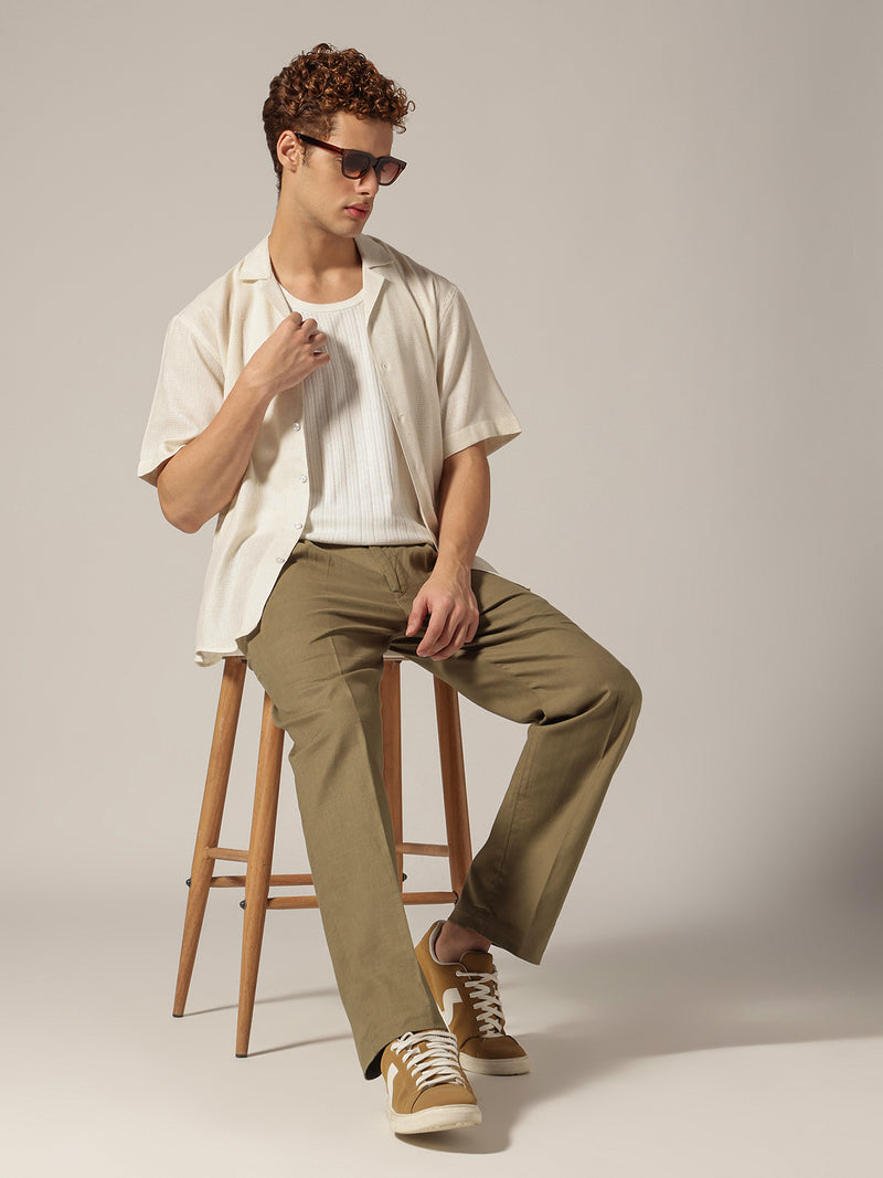 Off White: Cuban Collar Drop Shoulder Oversized Casual Shirt