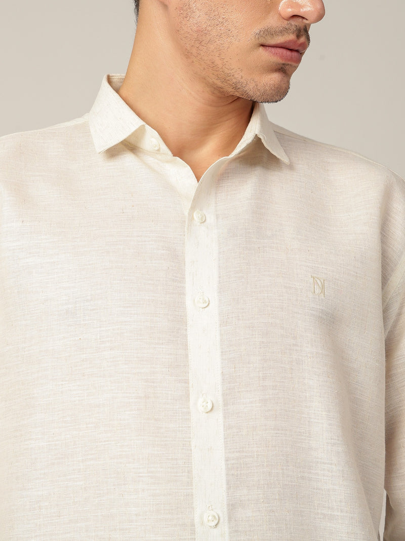 Off White & Green: Ombre Relaxed Fit Casual Shirt