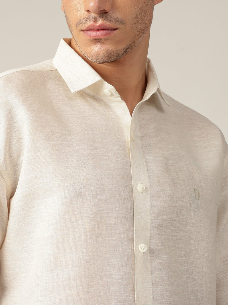 Off White & Light Brown: Ombre Relaxed Fit Casual Shirt