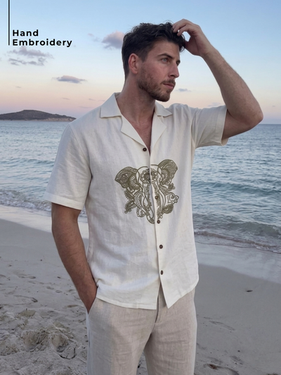 Front Embroidery Resort Wear shirt