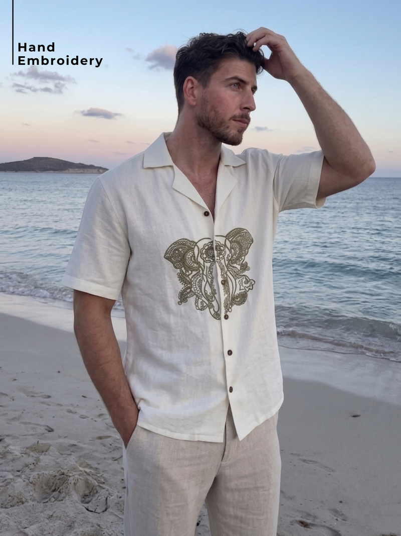 Front Embroidery Resort Wear shirt
