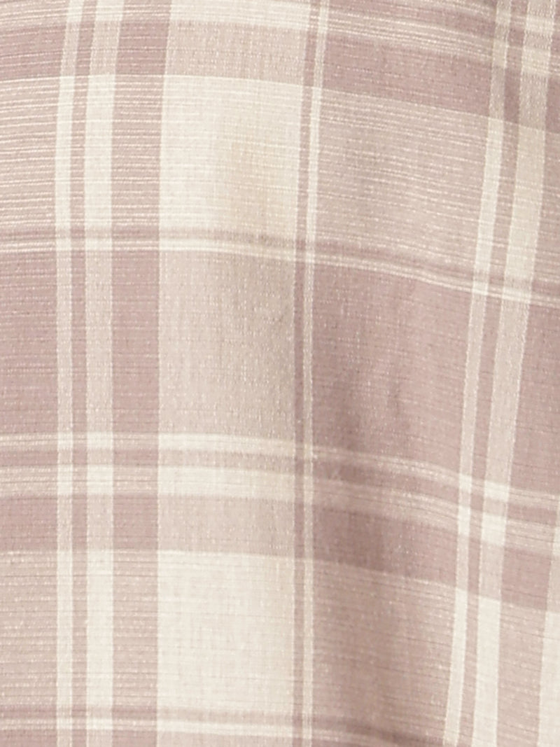 Lavender & Cream: Checkered Drop-Shoulder Oversized Casual Shirt