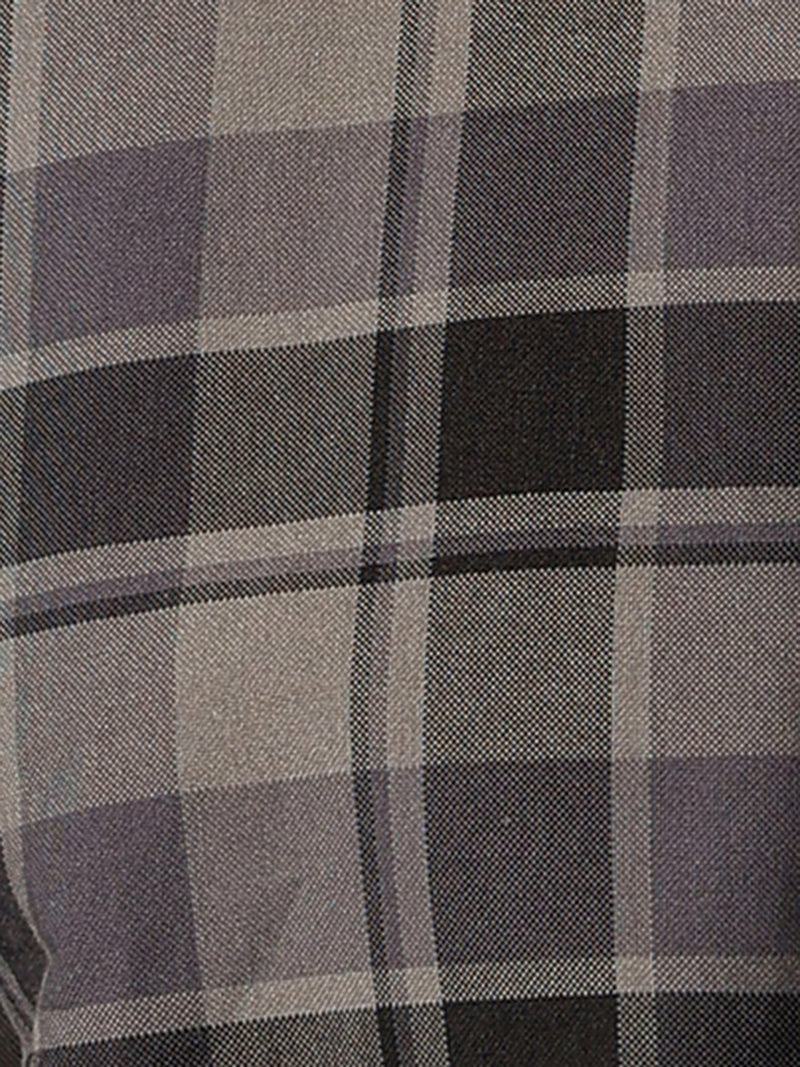 Black: Checkered Drop-Shoulder Oversized Casual Shirt