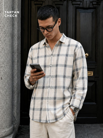 Checkered Drop-Shoulder Shirt
