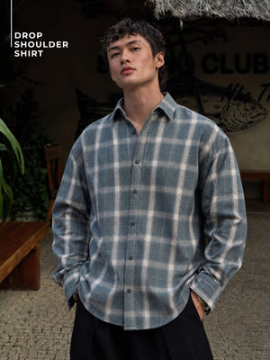 Checkered Drop-Shoulder Shirt