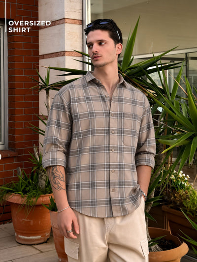 Checkered Drop-Shoulder Shirt