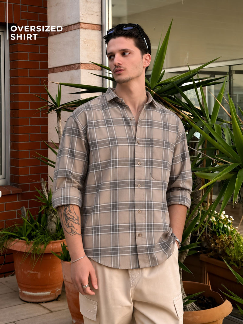 Checkered Drop-Shoulder Shirt