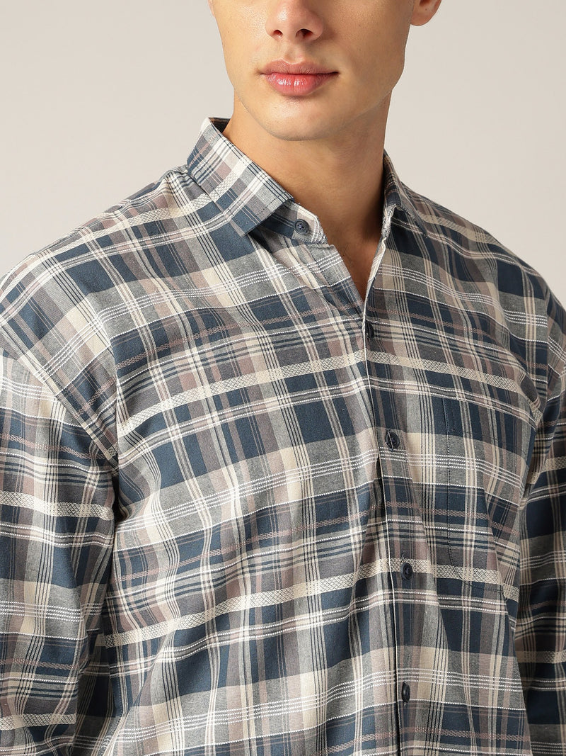 Checkered Drop-Shoulder Shirt