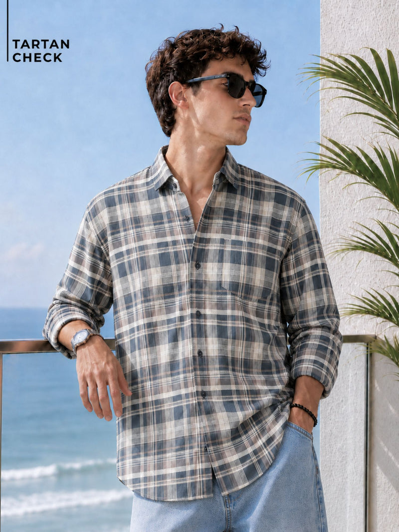 Checkered Drop-Shoulder Shirt
