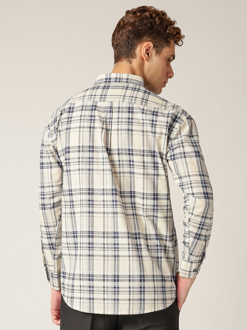 Checkered Drop-Shoulder Shirt