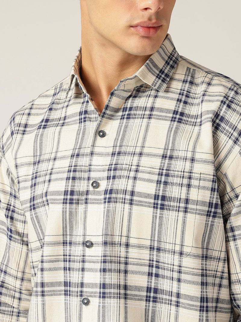 Checkered Drop-Shoulder Shirt