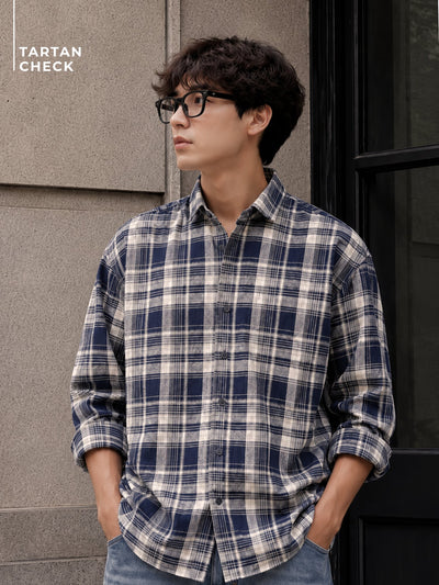 Checkered Drop-Shoulder Shirt