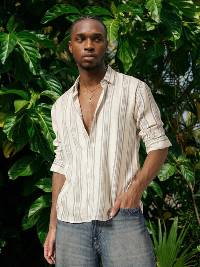 Oversized Striped Cotton Shirt