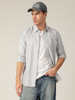 Black & White: Vertical Stripes Formal Shirt