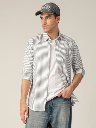 Black & White: Vertical Stripes Formal Shirt