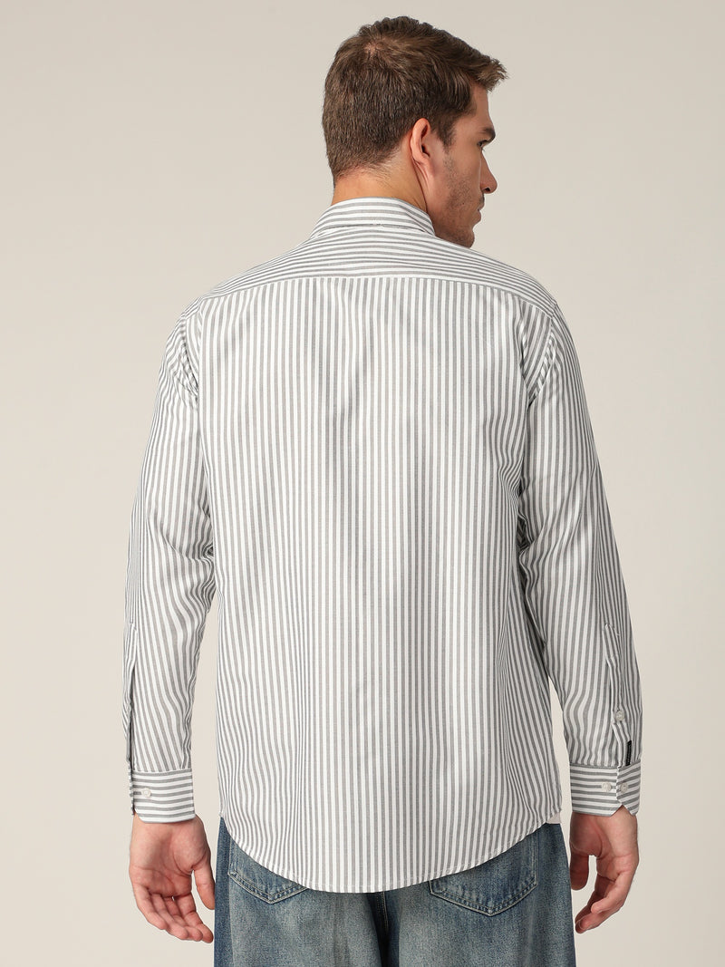 Black & White: Vertical Stripes Formal Shirt
