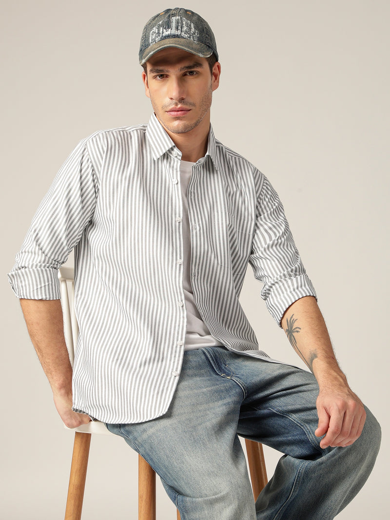 Black & White: Vertical Stripes Formal Shirt