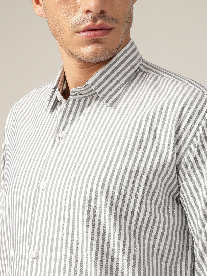 Black & White: Vertical Stripes Formal Shirt