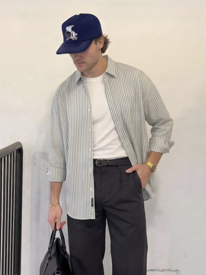 Black & White: Vertical Stripes Formal Shirt