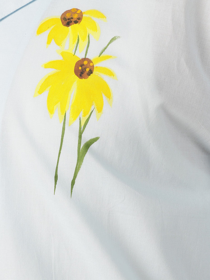 Sky Blue: Hand Brushpainted Drop-Shoulder Oversized Shirt